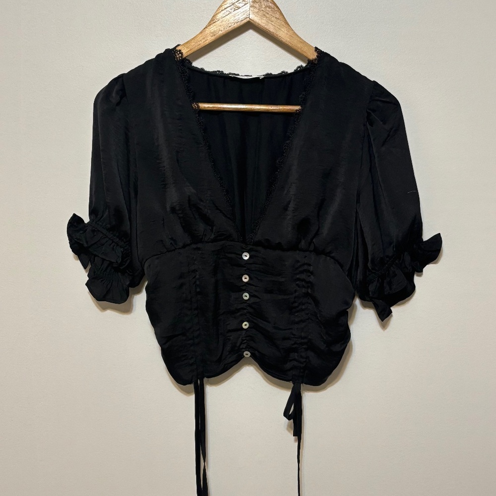 Black Peasant Blouse Shop Neighbor